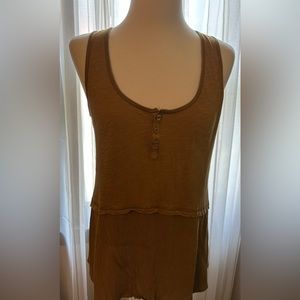 ANTHROPOLOGIE Little Yellow Button Signe Henley Tank, Size XS.